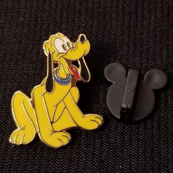 Disney Dogs Pluto Pin Cute Mini Blue Collar Sitting 2002 Happy Smile Dog Vintage - Picture 6 of 11